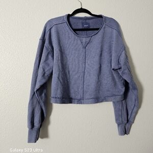 Blue Aerie  Cropped Sweatshirt Sz S